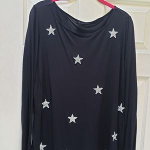 Black Star Detail Long Sleeve Shirt